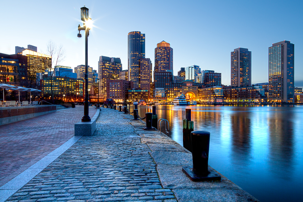 Boston Harbor and financial district