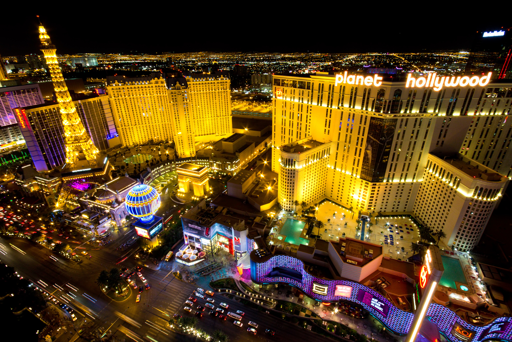 Aerial view of the Las Vegas strip