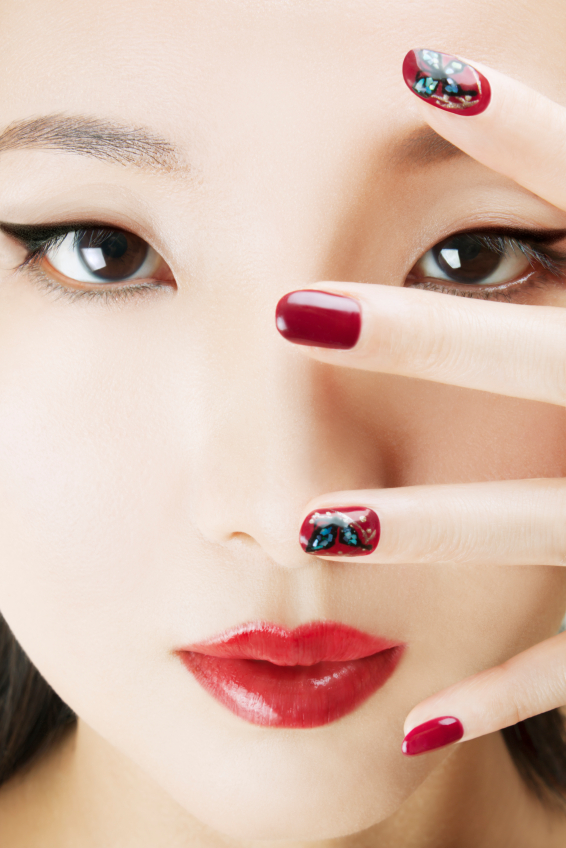 Beautiful makeup on young Asian woman