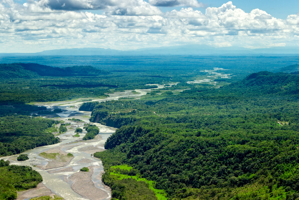 Aerial views of the Pastaza River Basin. 