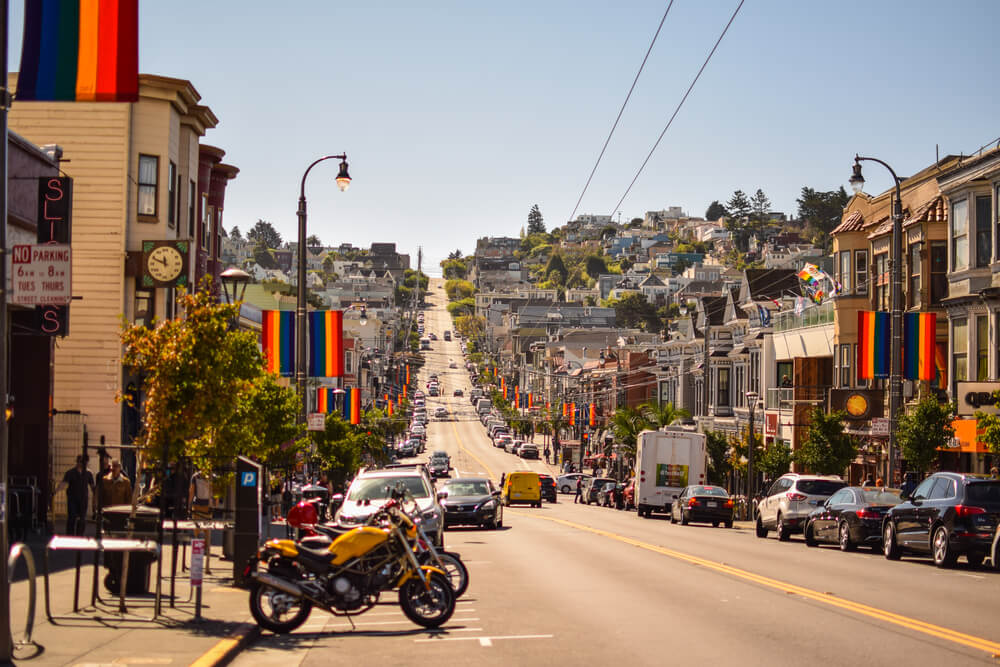 San Francisco, USA. September 2016 - View of the main street in Castro district of San Francisco